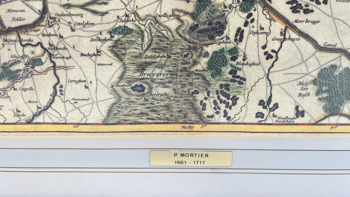 Gelijste historische kaart van de Vlaamse Kust (Brugge, Oostende, Sluis) – Gelimiteerde heruitgave naar P. Mortier & E.H. Fricx (181/200) - foto 2