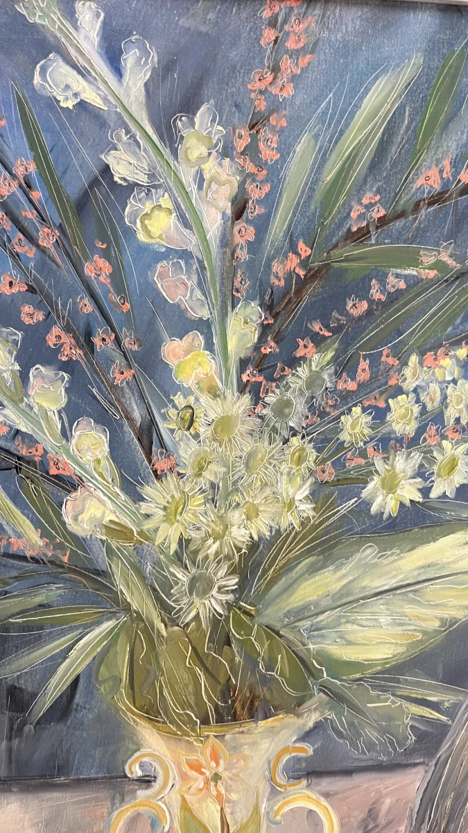 Monumentaal olieverfschilderij op doek – Jachtstilleven met fazant, wilde eend en bloemenvaas, gesigneerd Martin Neirynck (inclusief echtheidscertificaat, 1992) - foto 5