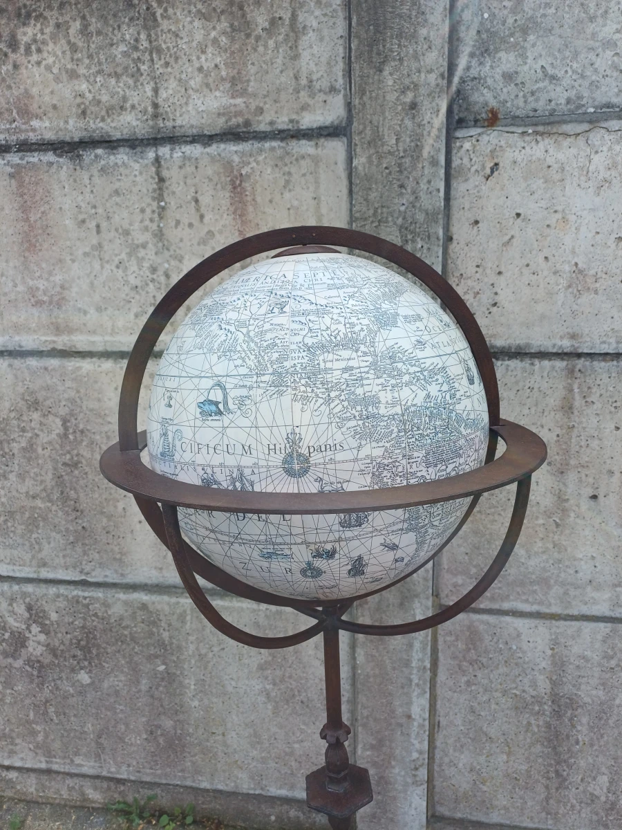 Decoratieve wereldbol op metalen standaard - foto 3