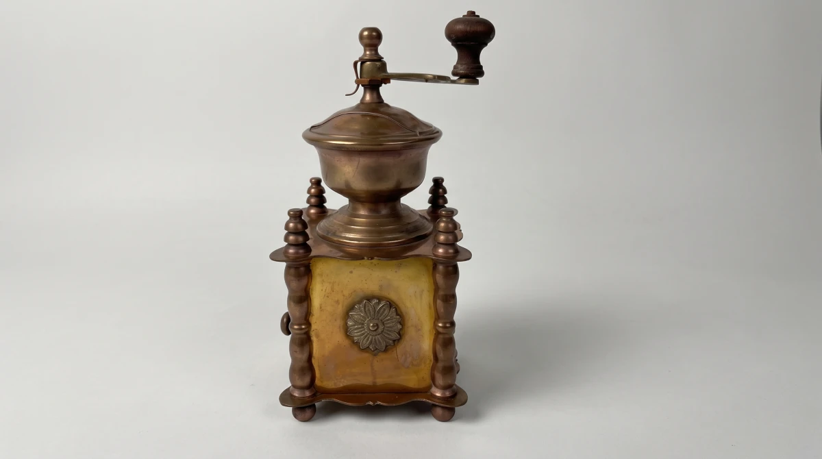Koffiemolen Koper Messing Vintage Barokstijl Handmolen Decoratief - foto 4