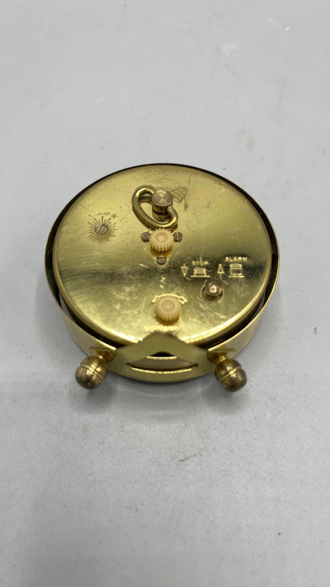 Mechanische wekker Europa 2 Jewels vintage messing tafelmodel - foto 2