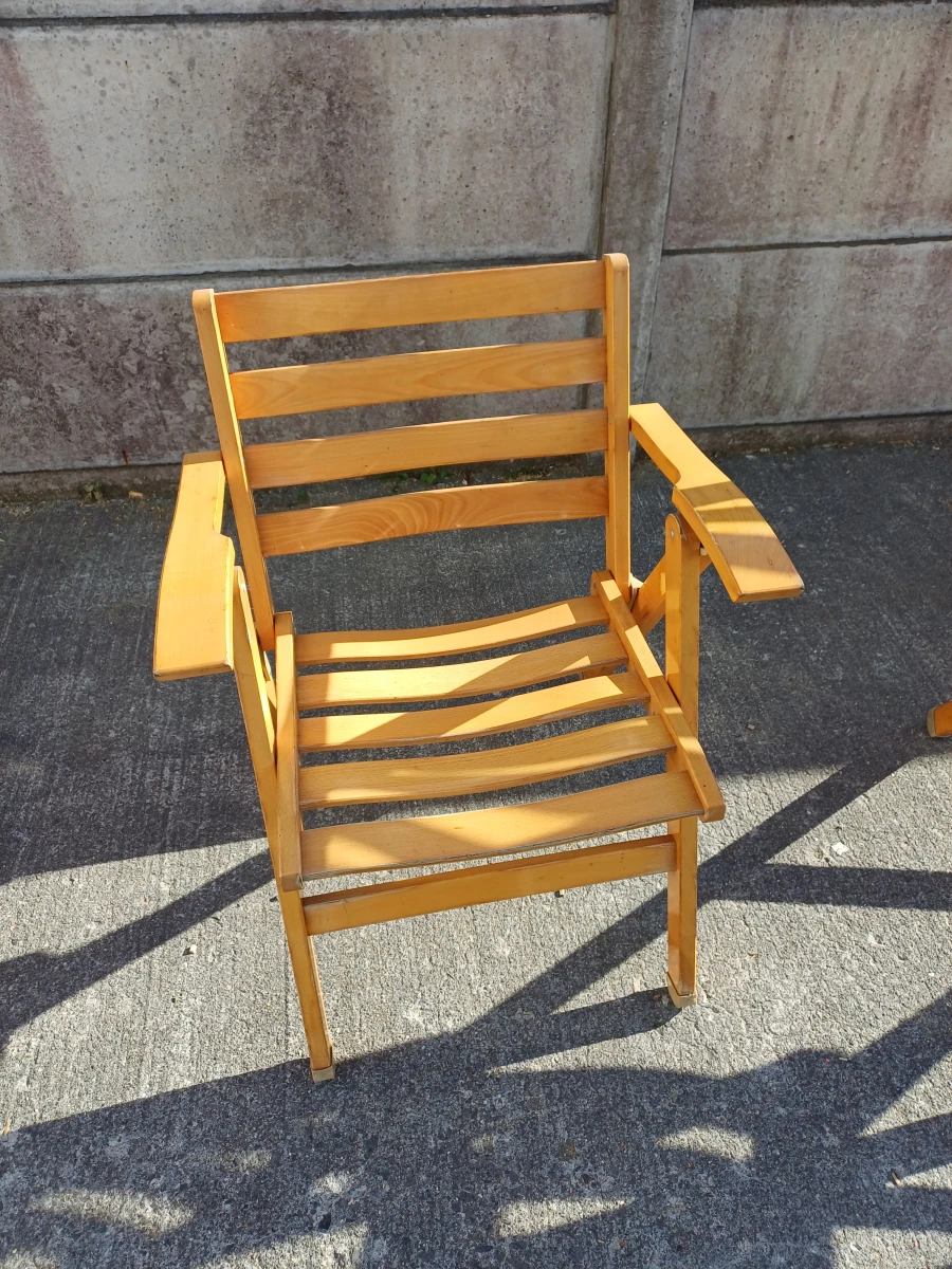 Set van 4 houten design tuinstoelen - foto 8