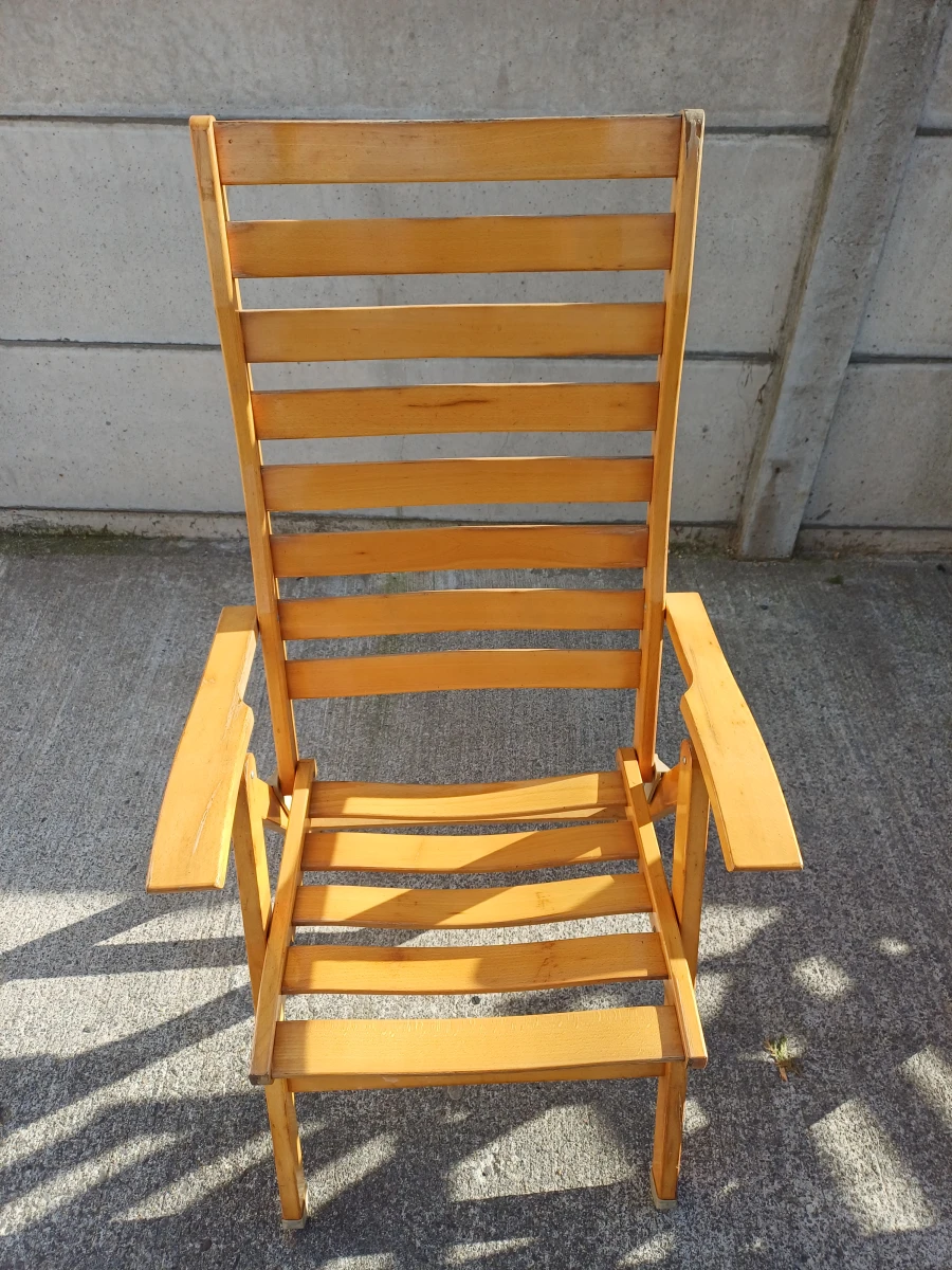 Set van 4 houten design tuinstoelen - foto 4