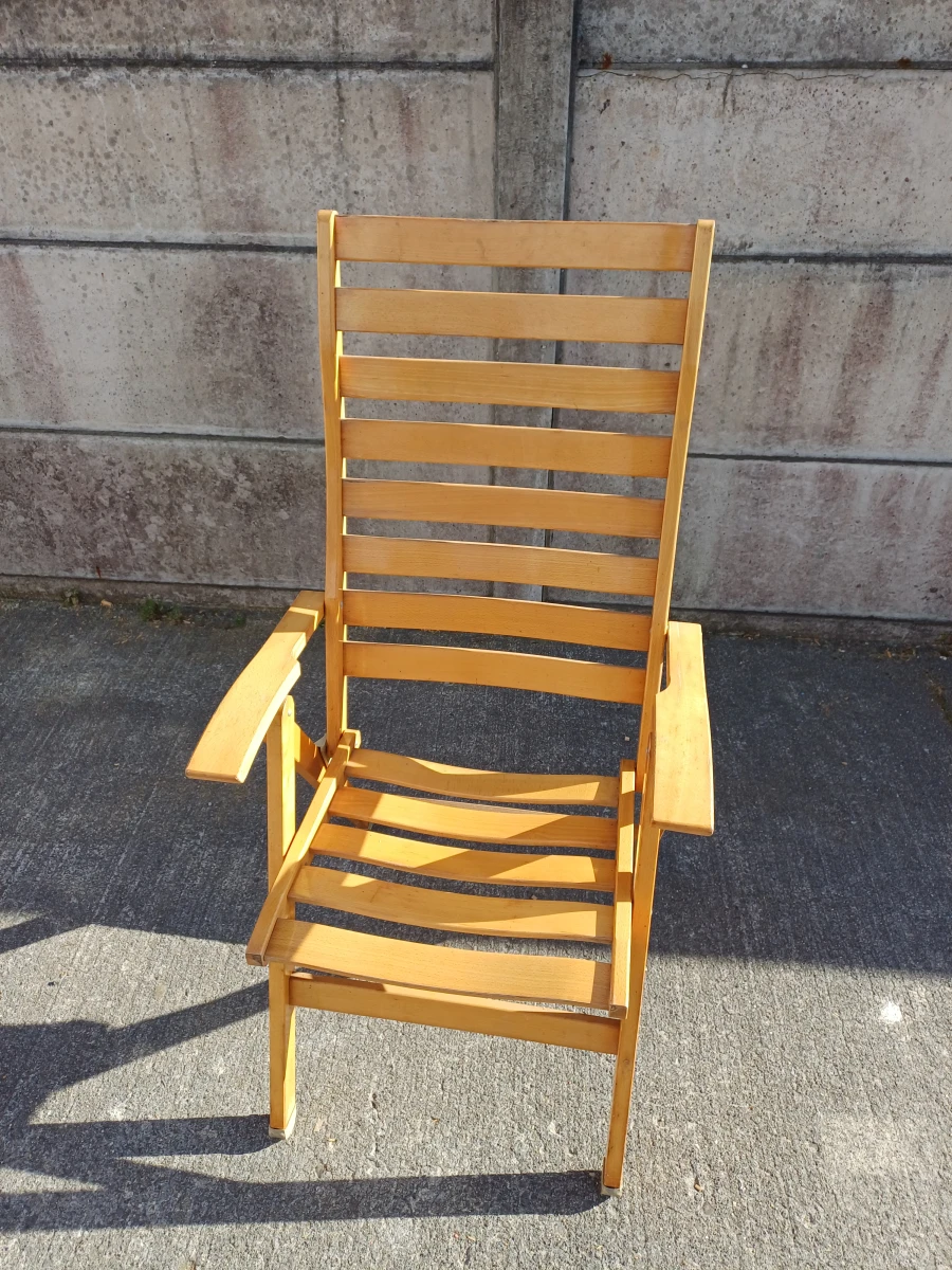 Set van 4 houten design tuinstoelen - foto 9