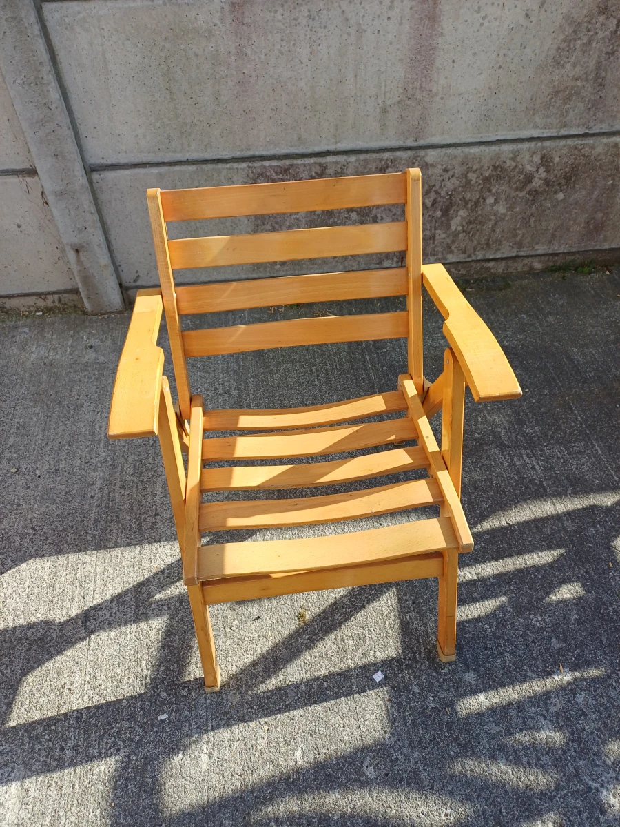 Set van 4 houten design tuinstoelen - foto 7