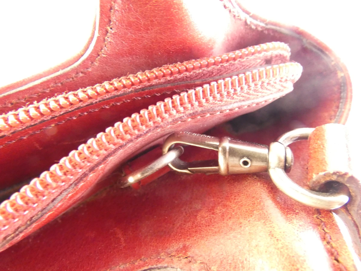 Rode leren handtas met schouderriem - The Bridge - foto 14