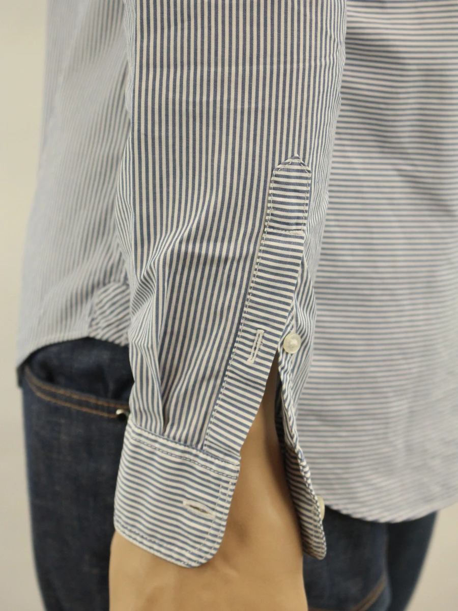 Burberry Brit getailleerd herenoverhemd met fijne blauw-witte streepjes - foto 5