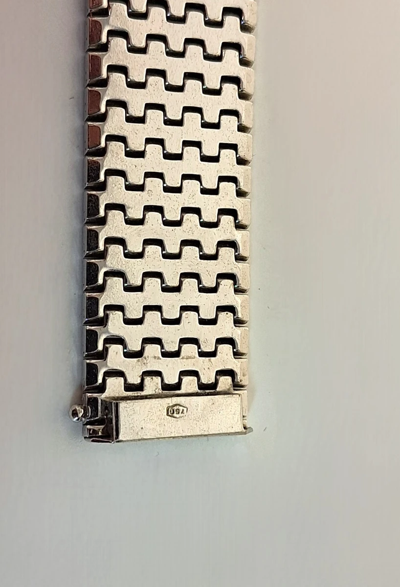 Zilverkleurige armband met schakelpatroon - foto 4