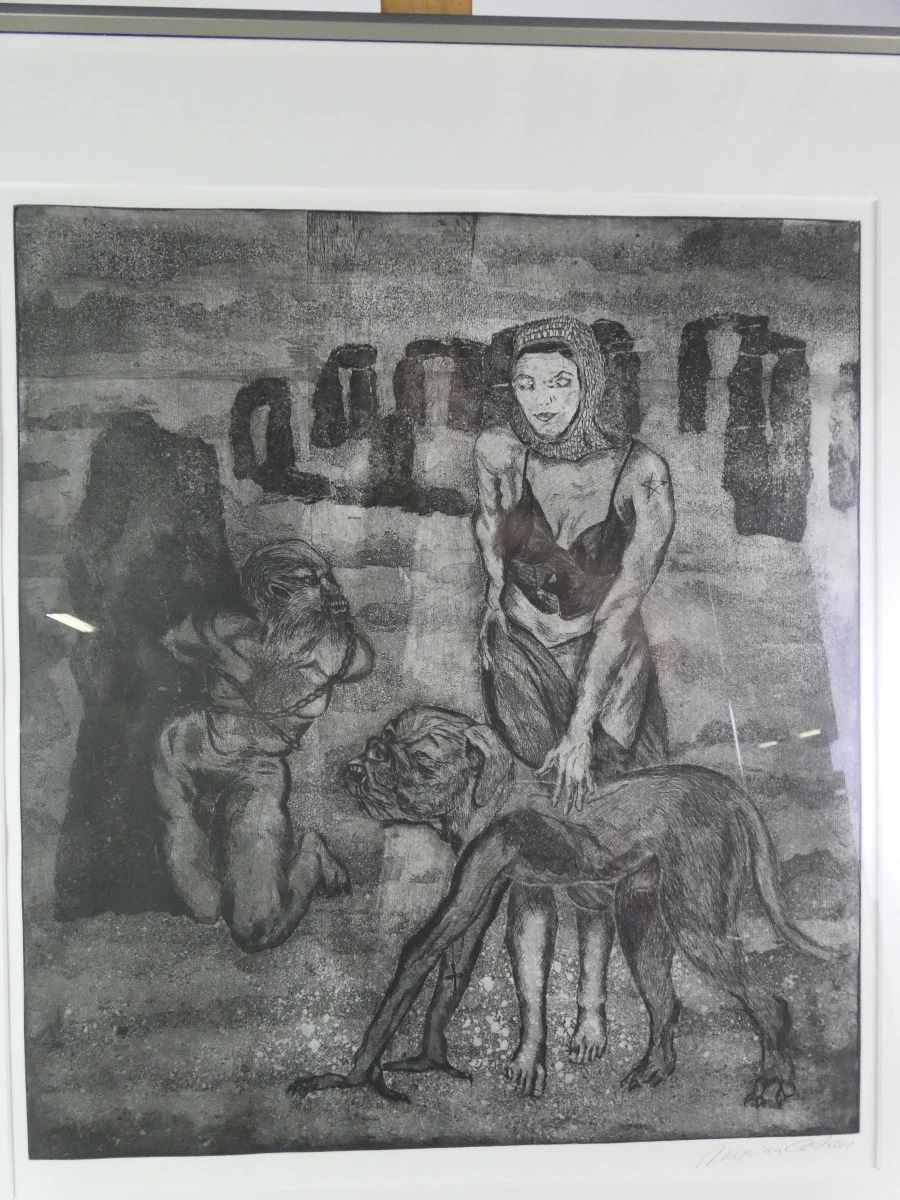 Mysterieus Surrealistisch Kunstwerk achter glas - foto 2