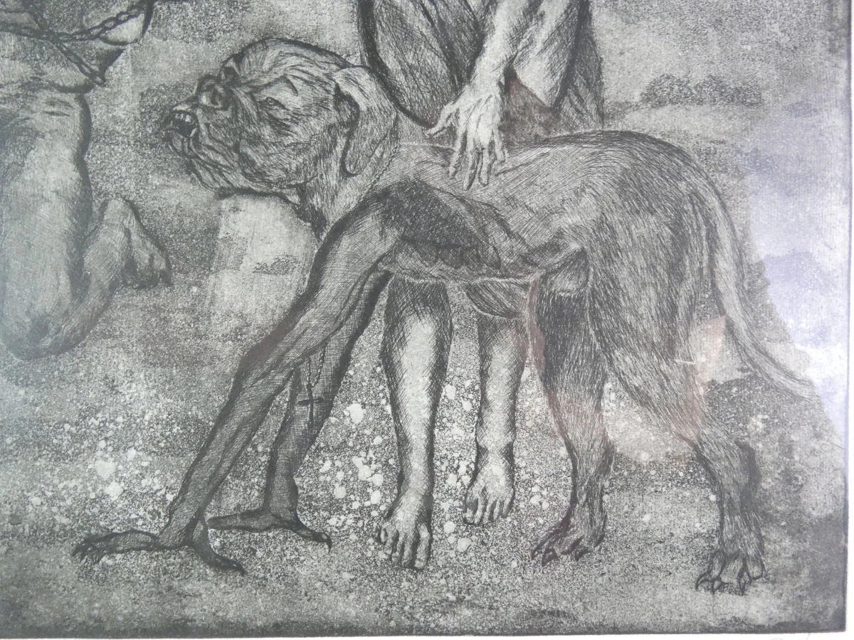 Mysterieus Surrealistisch Kunstwerk achter glas - foto 5