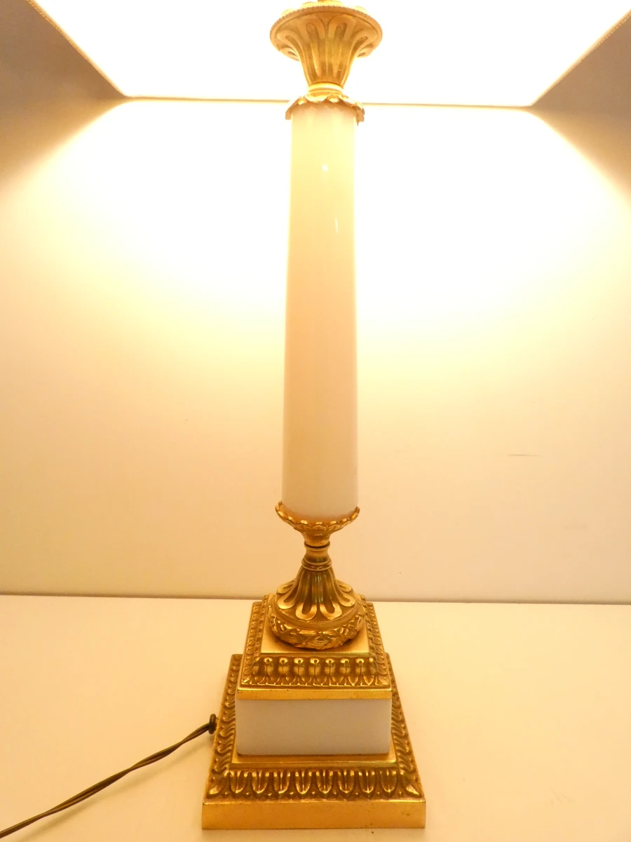 Vintage tafellamp met goudkleurige accenten - foto 4