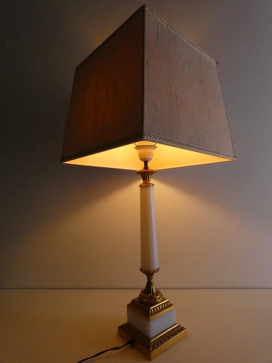 Vintage tafellamp met goudkleurige accenten - foto 2