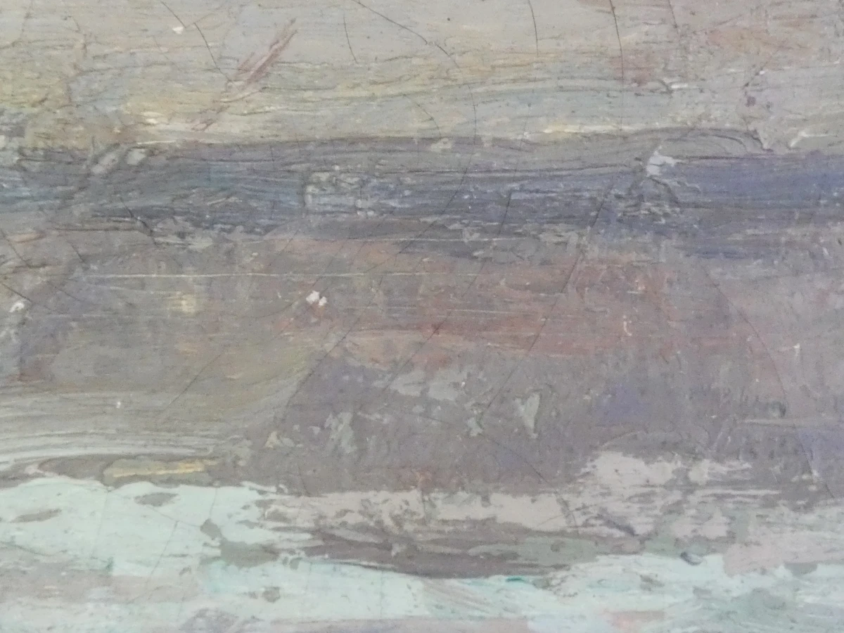 Olieverfschilderij met boot - gesigneerd A. Dewaele - foto 8