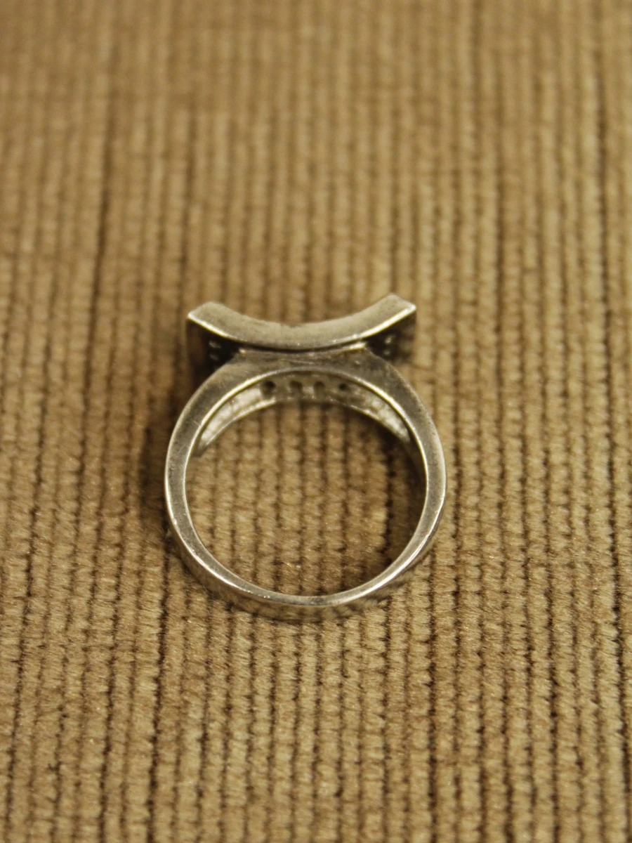 Sterling zilveren ring met zwarte en kleurloze stenen - foto 2