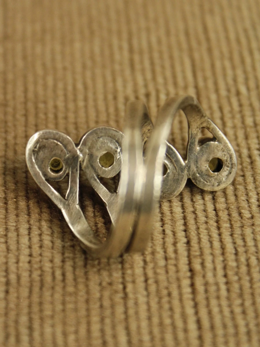 Sterling zilveren ring met groene stenen - foto 4