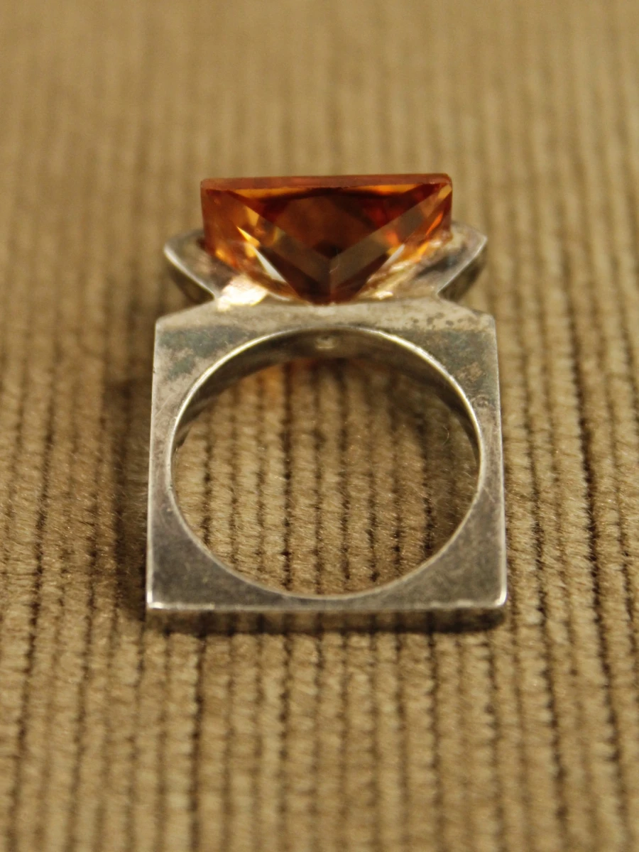 M&Molt sterling zilveren ring met oranje steen - foto 4