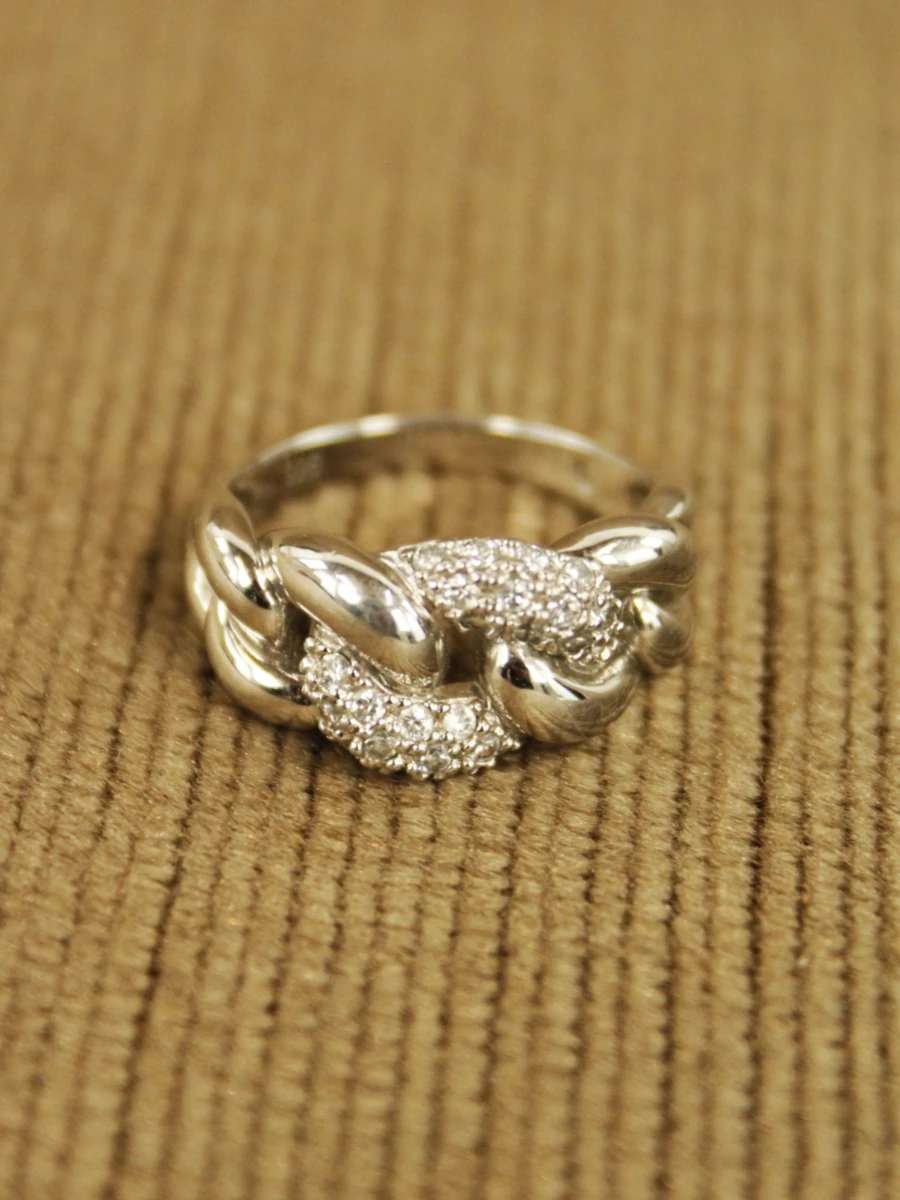 Sterling zilveren ring met schakelmotief - foto 2