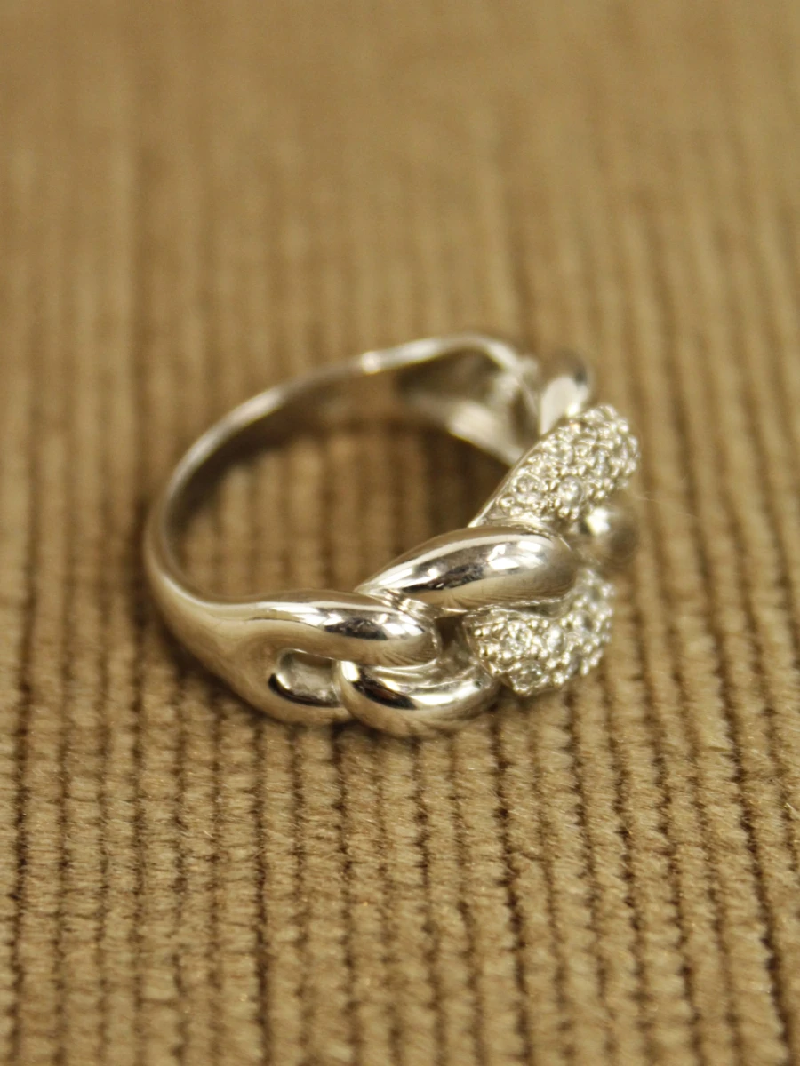 Sterling zilveren ring met schakelmotief - foto 3