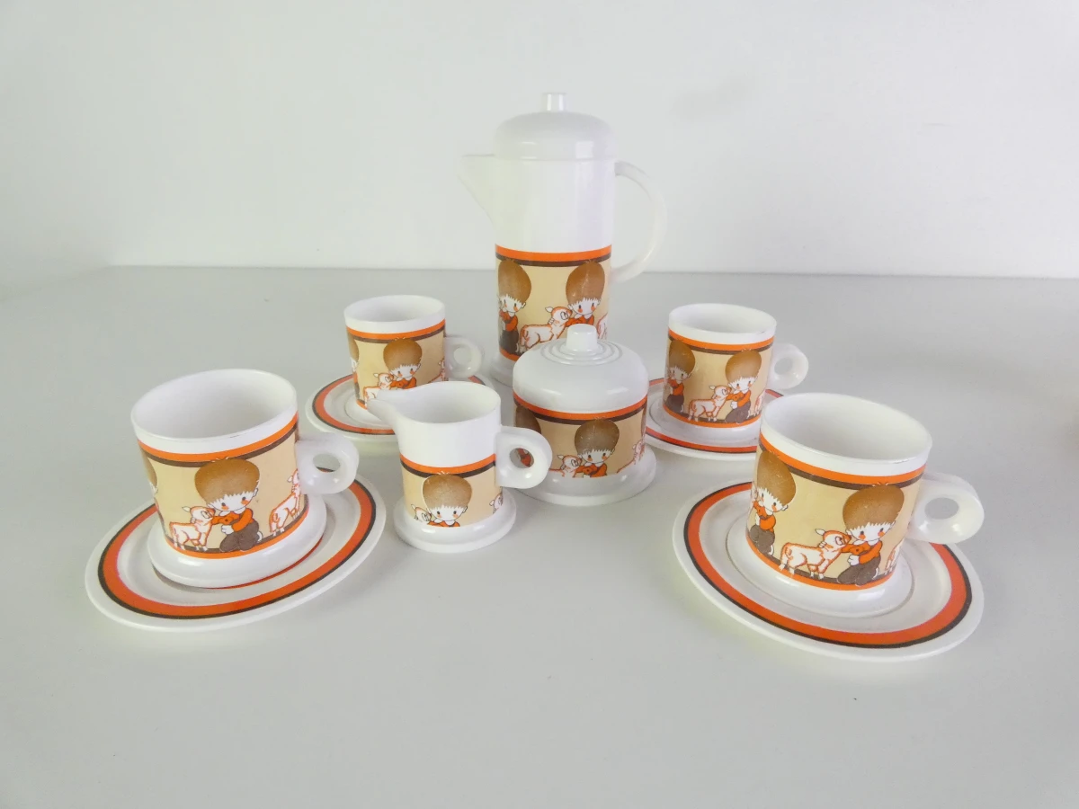 Vintage kinderservies met potjes en bestek - foto 6