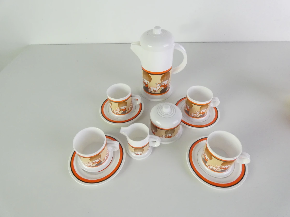 Vintage kinderservies met potjes en bestek - foto 7