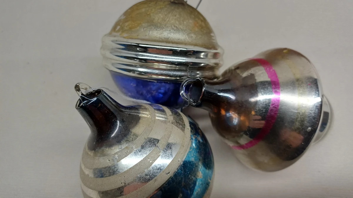 Set vintage kerstballen - foto 3
