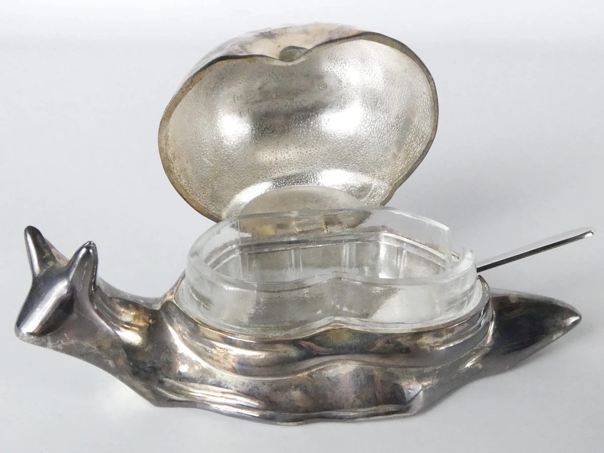 Set van 2 vintage slakvormige botervlootjes - foto 3
