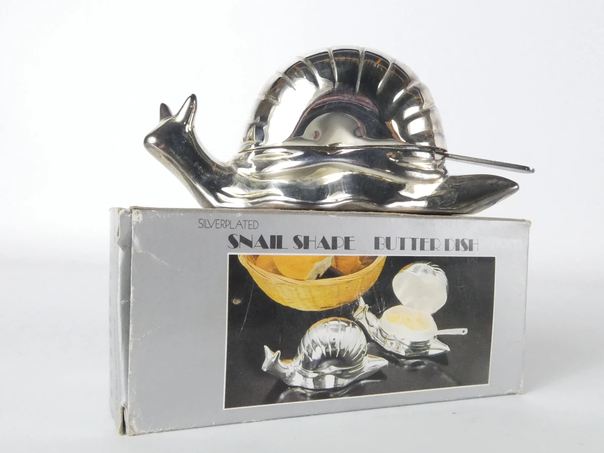 Set van 2 vintage slakvormige botervlootjes - foto 12