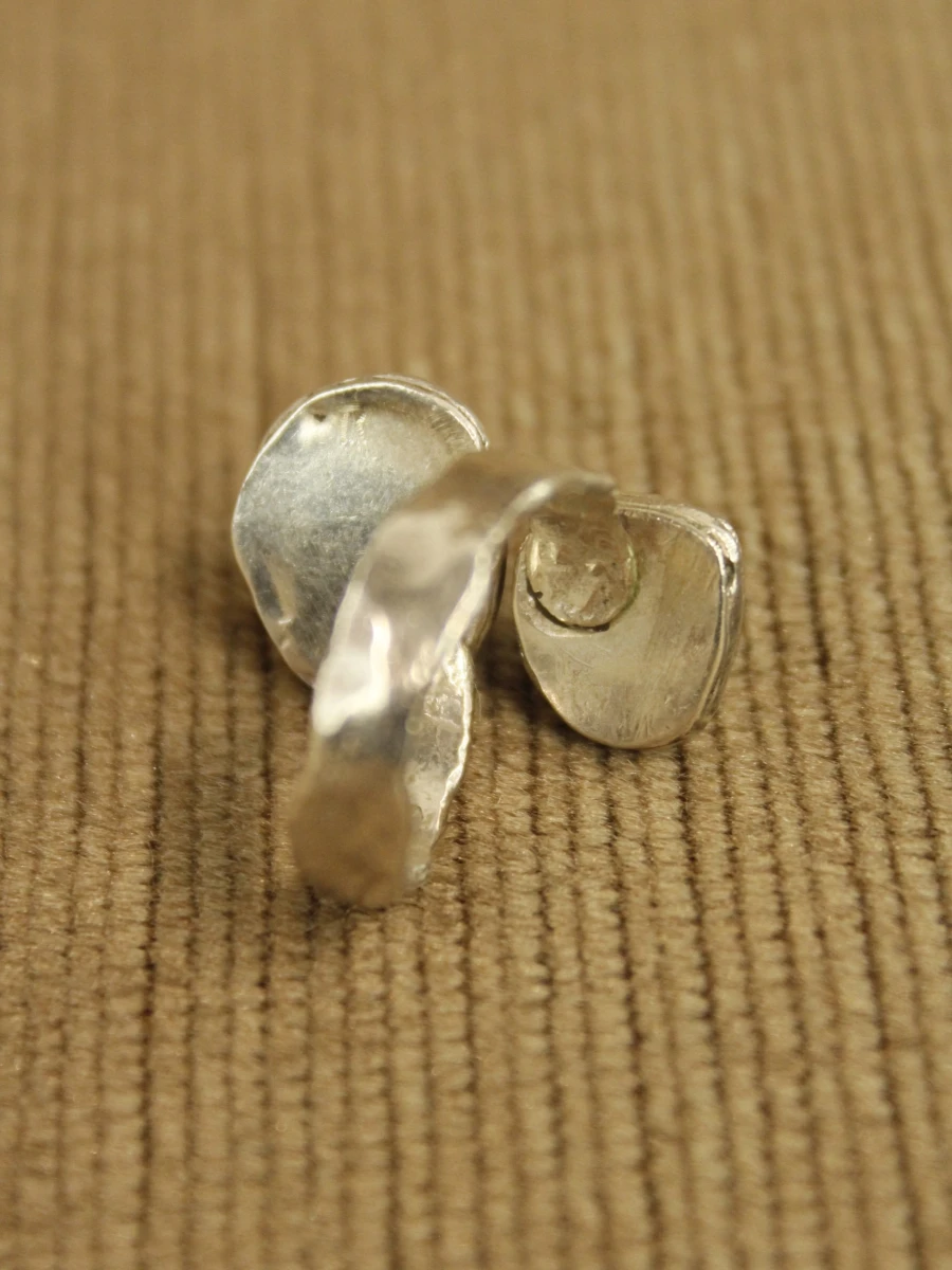 .950 zilveren ring met dubbele ringkop - foto 3