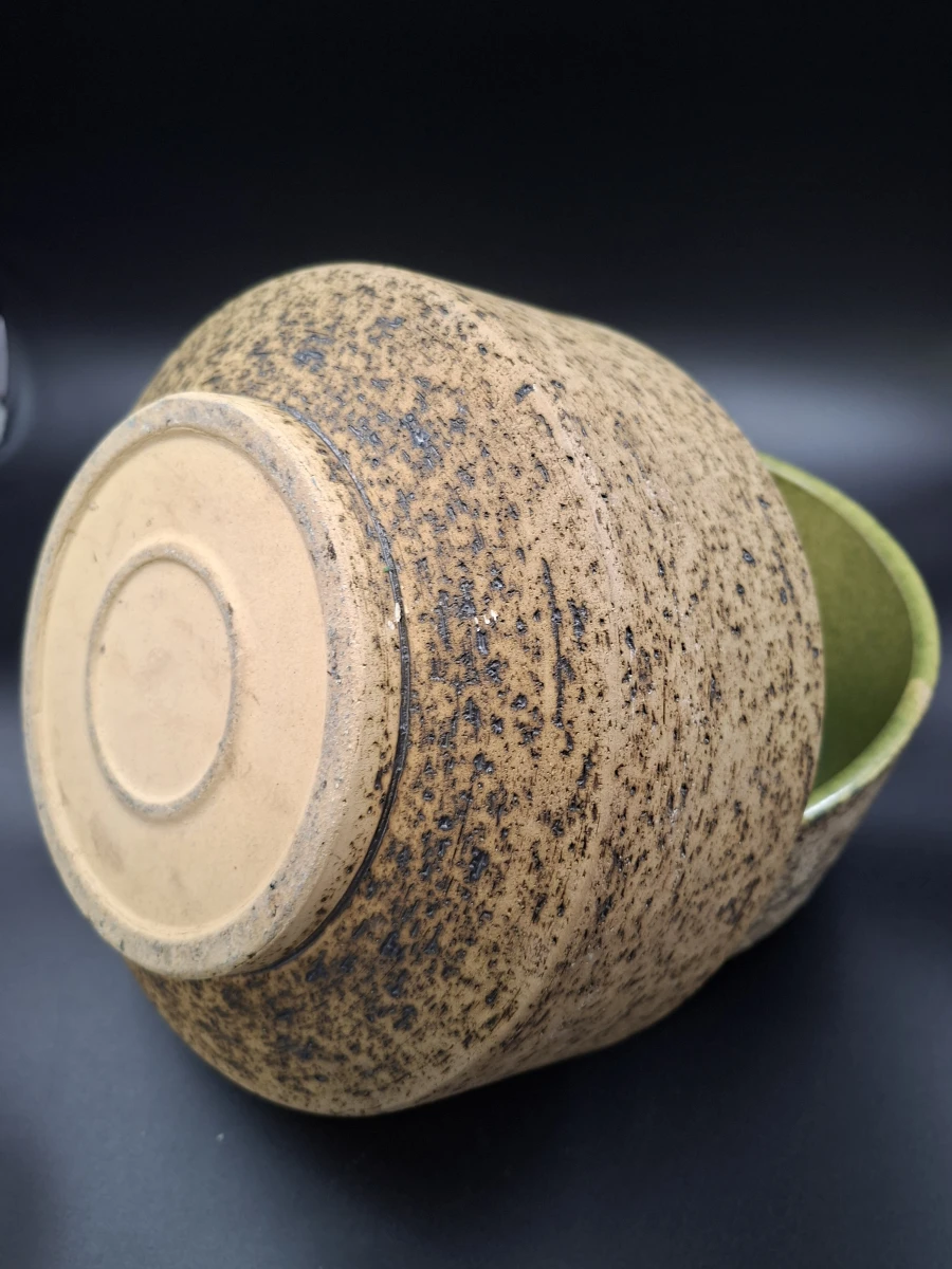 Set van 2 mid-century keramieken kommen met berkenbastdecor - foto 4