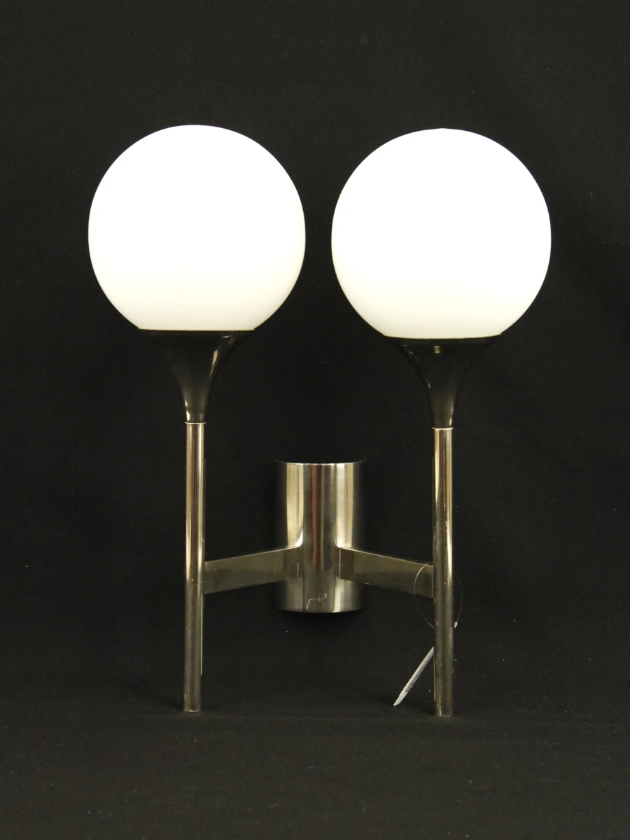 Space age wandlamp chroom met opaline glas – Jaren 70 - foto 2