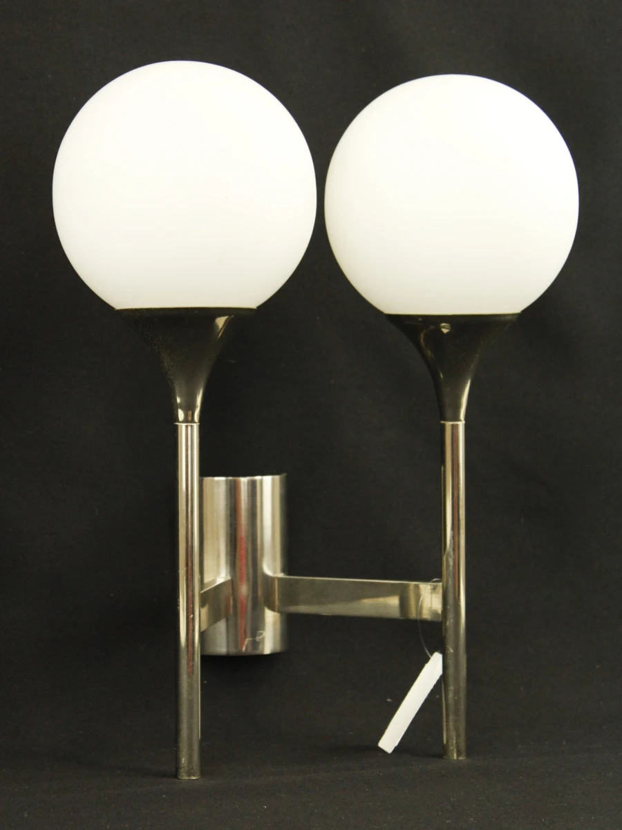 Space age wandlamp chroom met opaline glas – Jaren 70 - foto 3