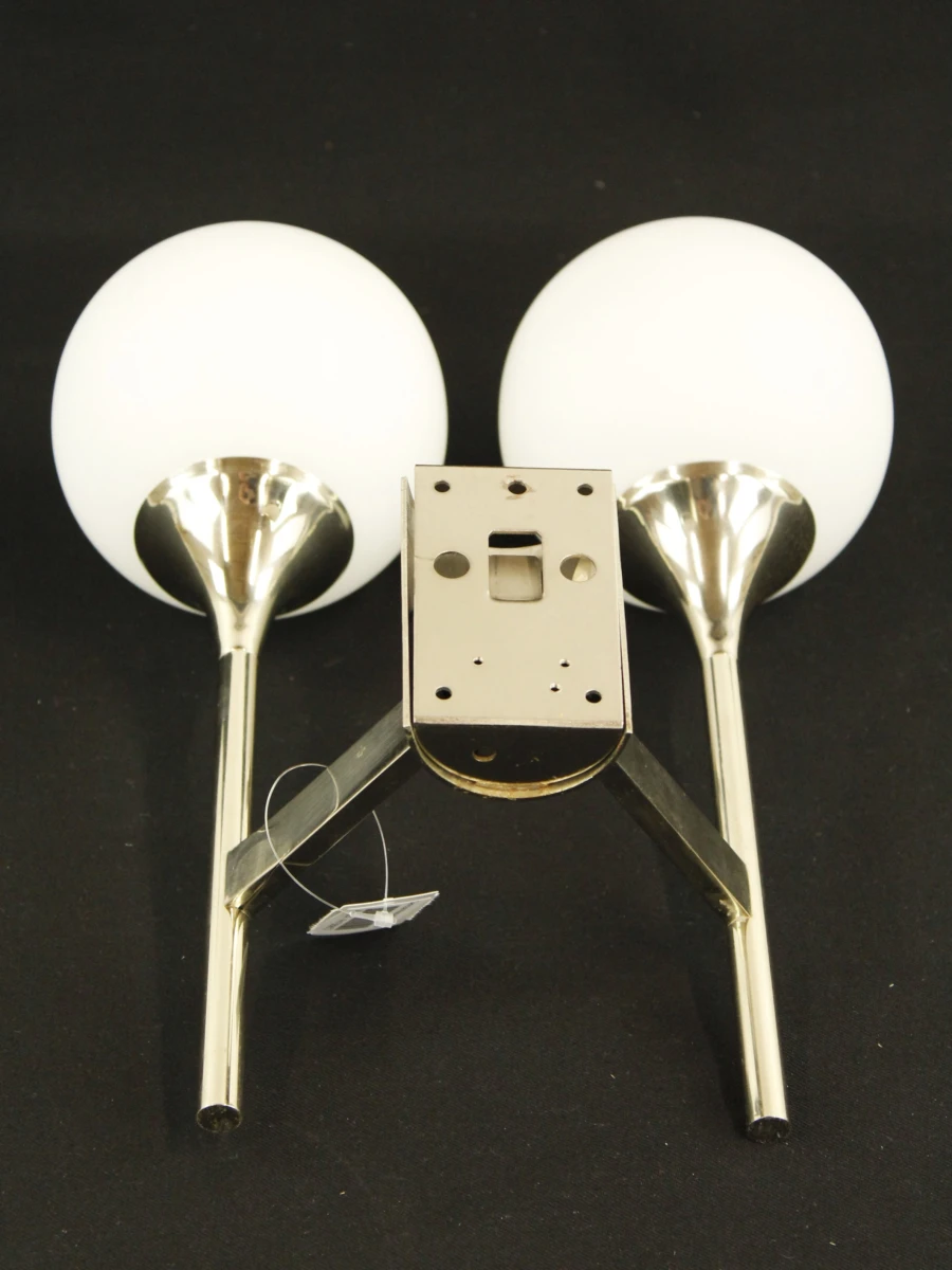 Space age wandlamp chroom met opaline glas – Jaren 70 - foto 6