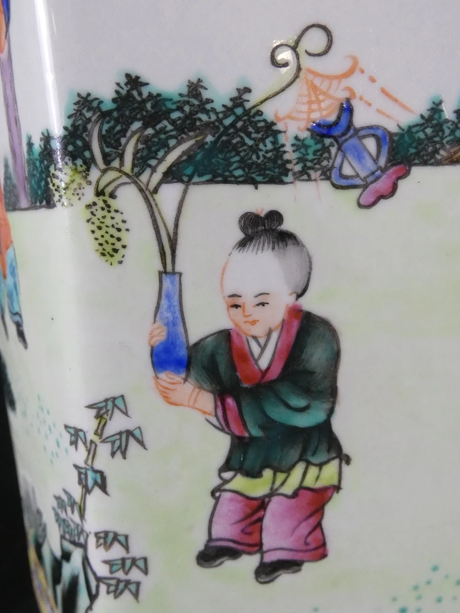 Chinese zeshoekige Famille Rose-vaas – reproductie - foto 6