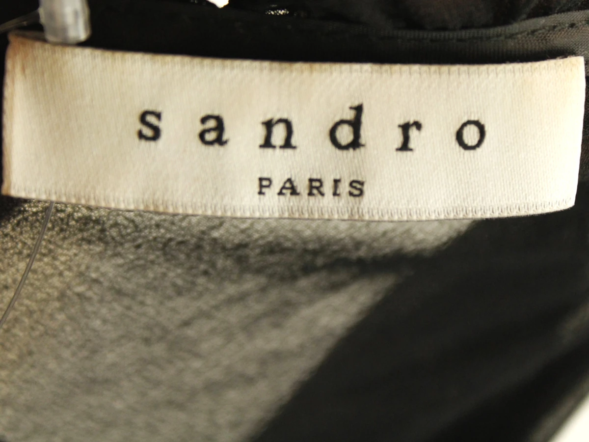Sandro Paris - elegante zwarte midi-jurk met gouden lurexdraad en ceintuur - foto 7