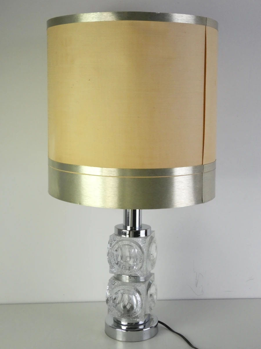 'Ice Cube' Tafellamp – Jaren 70 Space Age Design met stoffen kap - foto 7