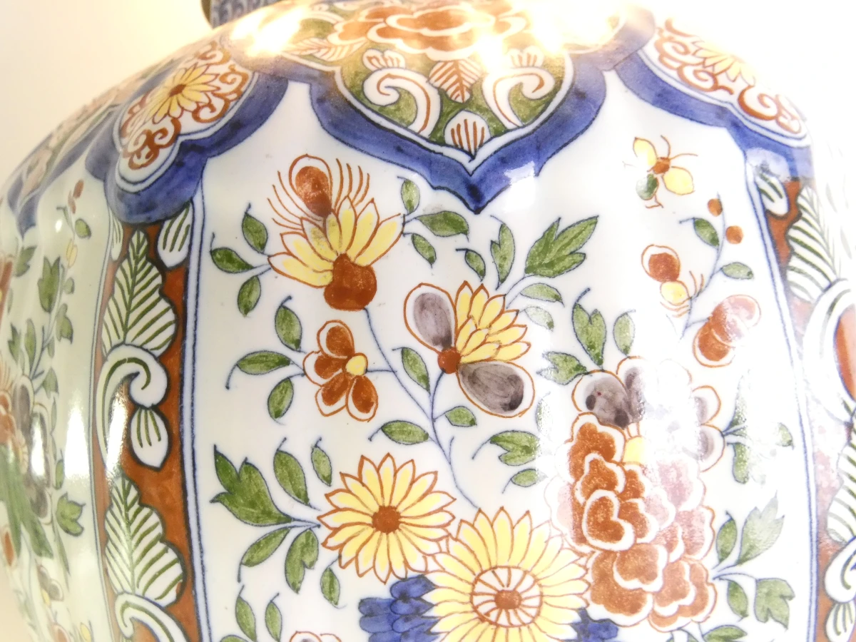 Vintage porseleinen tafellamp met monogrammerk Boch Frères Keramis - foto 10