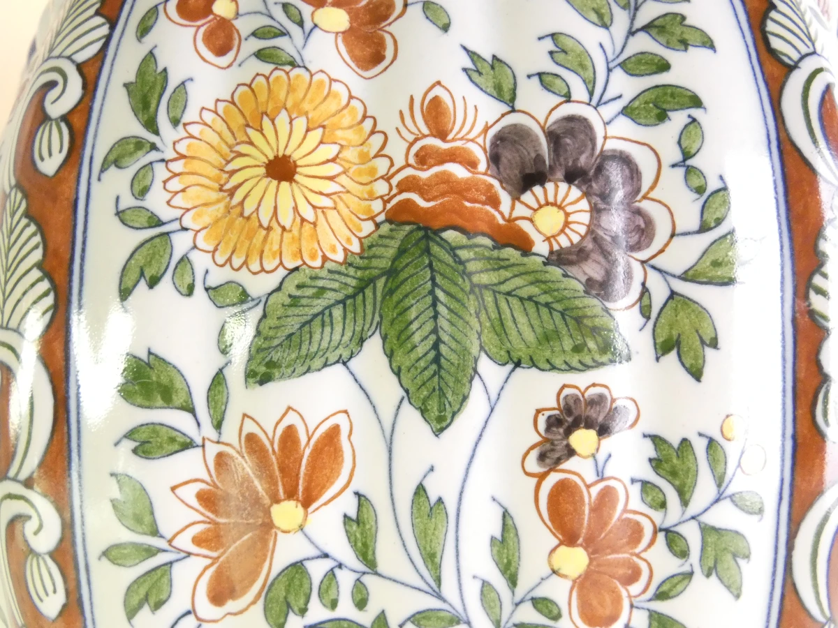 Vintage porseleinen tafellamp met monogrammerk Boch Frères Keramis - foto 11