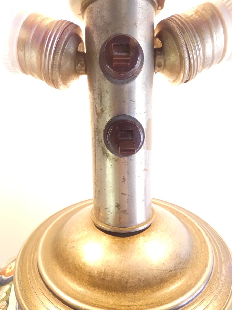 Vintage porseleinen tafellamp met monogrammerk Boch Frères Keramis - foto 13