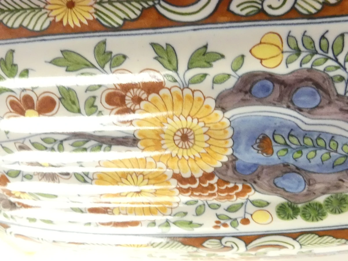 Vintage porseleinen tafellamp met monogrammerk Boch Frères Keramis - foto 24