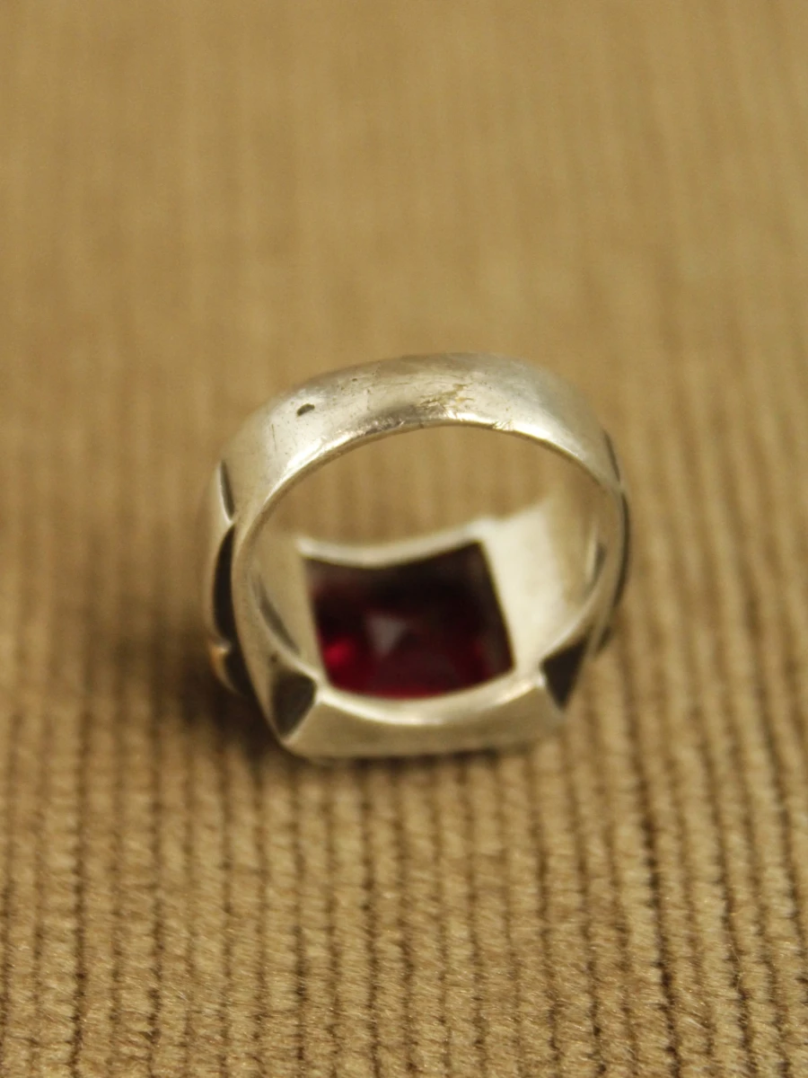 Franse .800 zilver met robijn en 18-karaats vergulding - foto 2