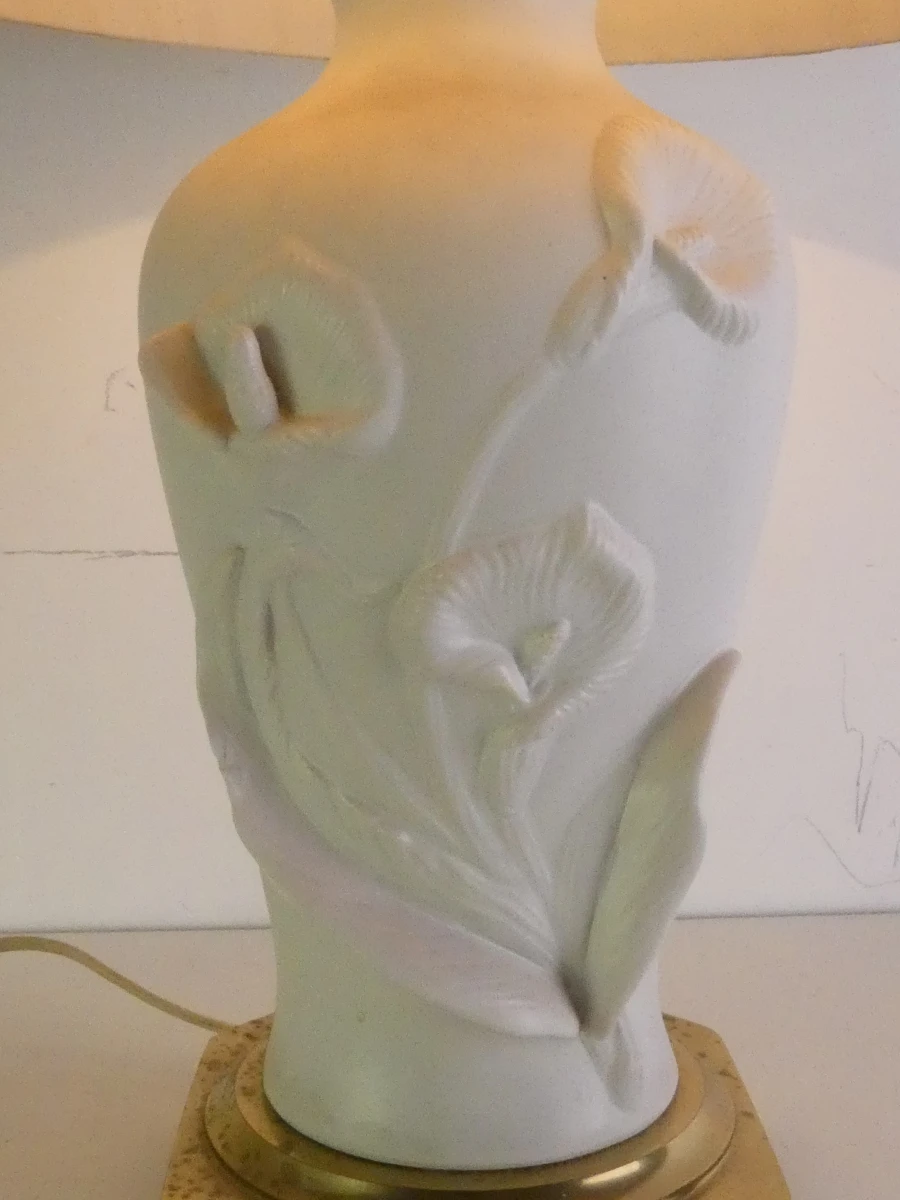Franklin Mint "Calla Lily" Tafellamp (1986) – Nicholas Berbenczy met stoffen kap - foto 3
