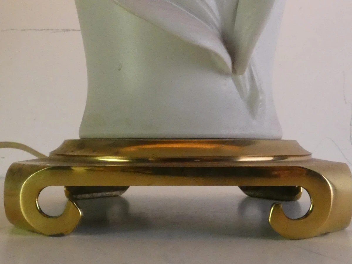 Franklin Mint "Calla Lily" Tafellamp (1986) – Nicholas Berbenczy met stoffen kap - foto 4