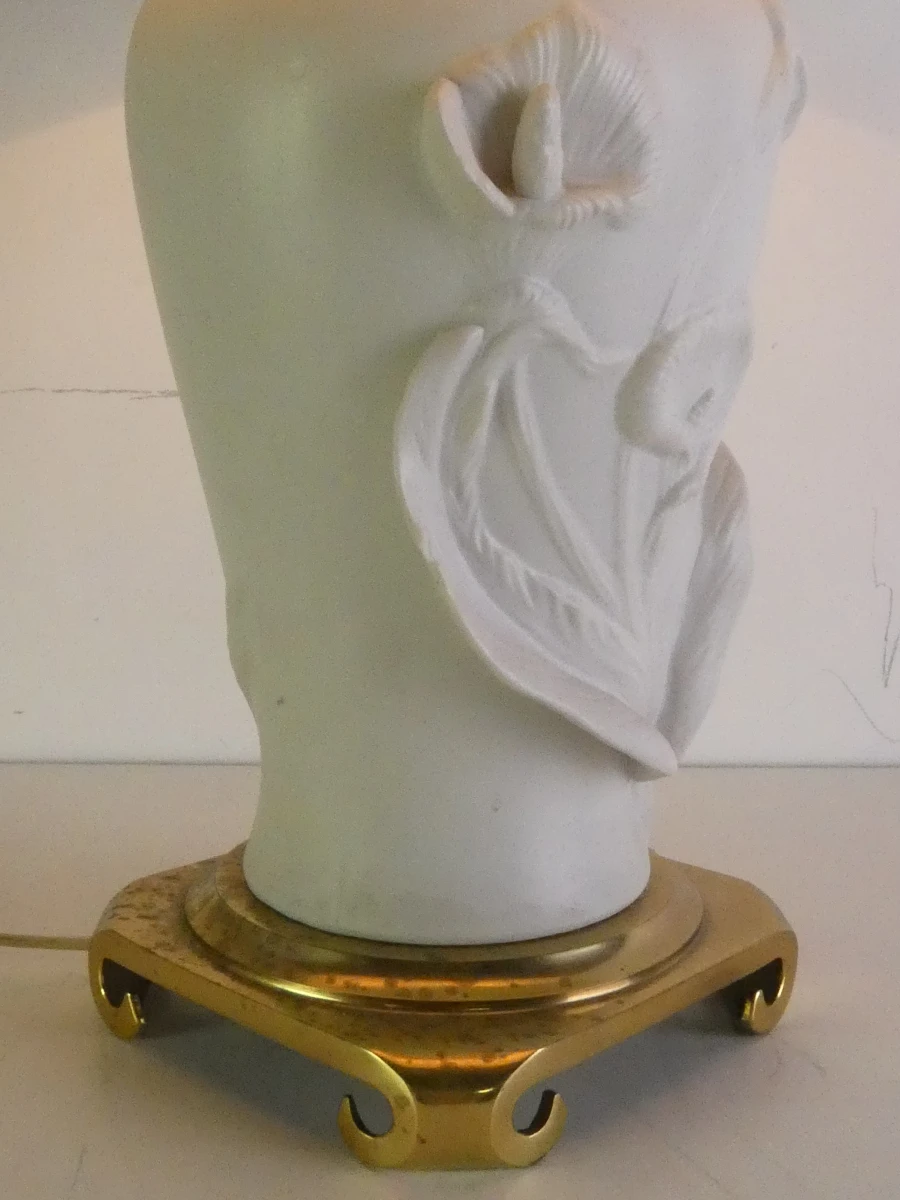 Franklin Mint "Calla Lily" Tafellamp (1986) – Nicholas Berbenczy met stoffen kap - foto 5