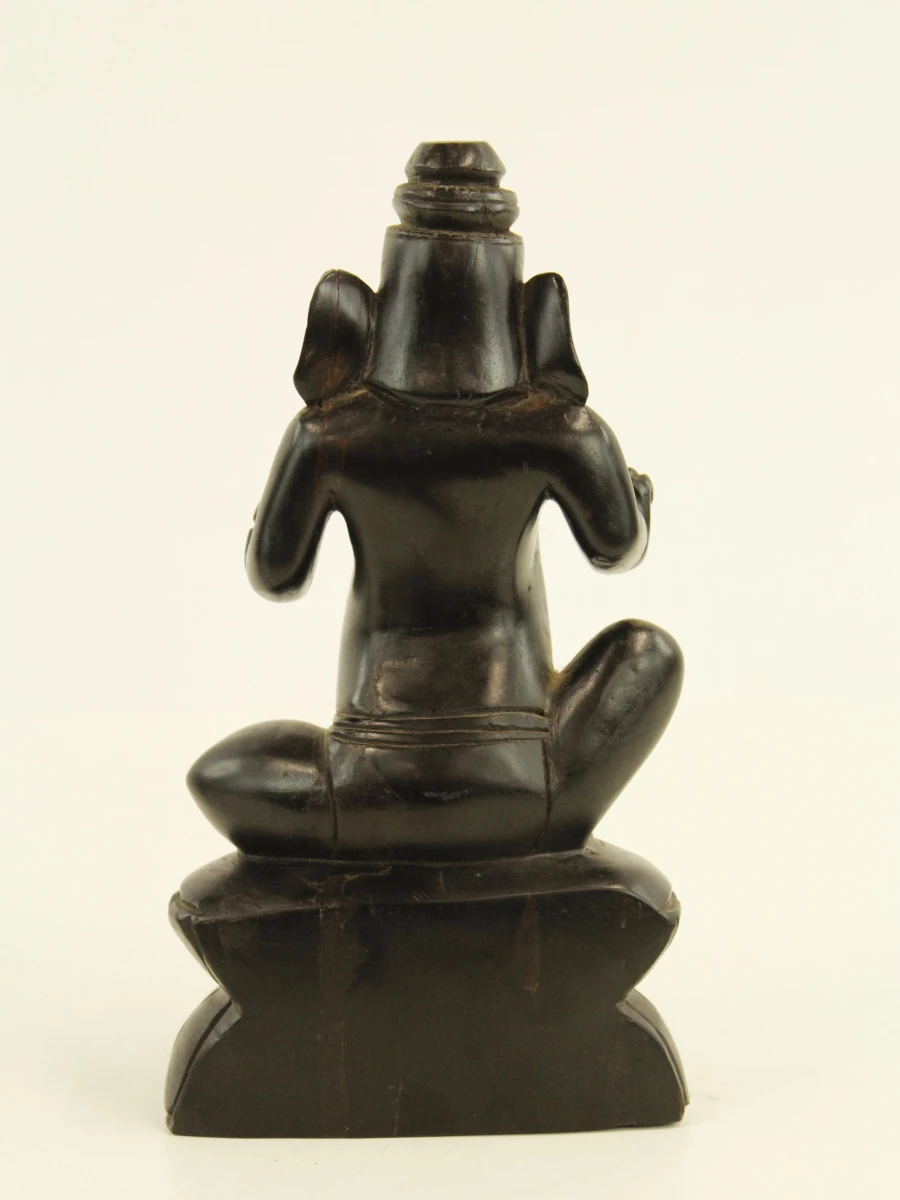 Set van drie houten Boeddha en Ganesha beelden - foto 3