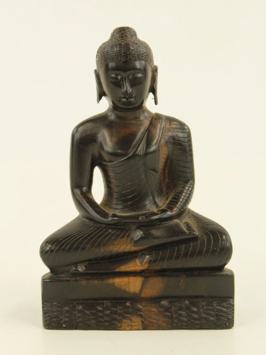 Set van drie houten Boeddha en Ganesha beelden - foto 5