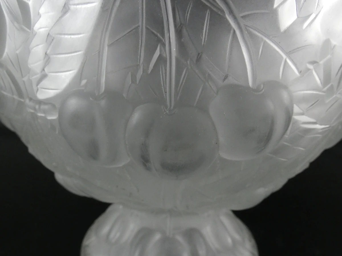 Barolac-fruitschaal in matglas met kersenreliëf - Art Deco - foto 13