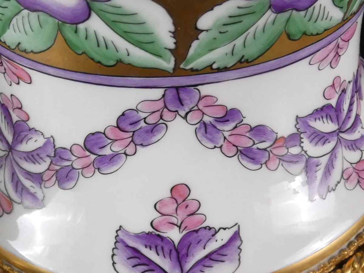 Limoges porseleinen dekselvaas met bloemendecor - foto 13