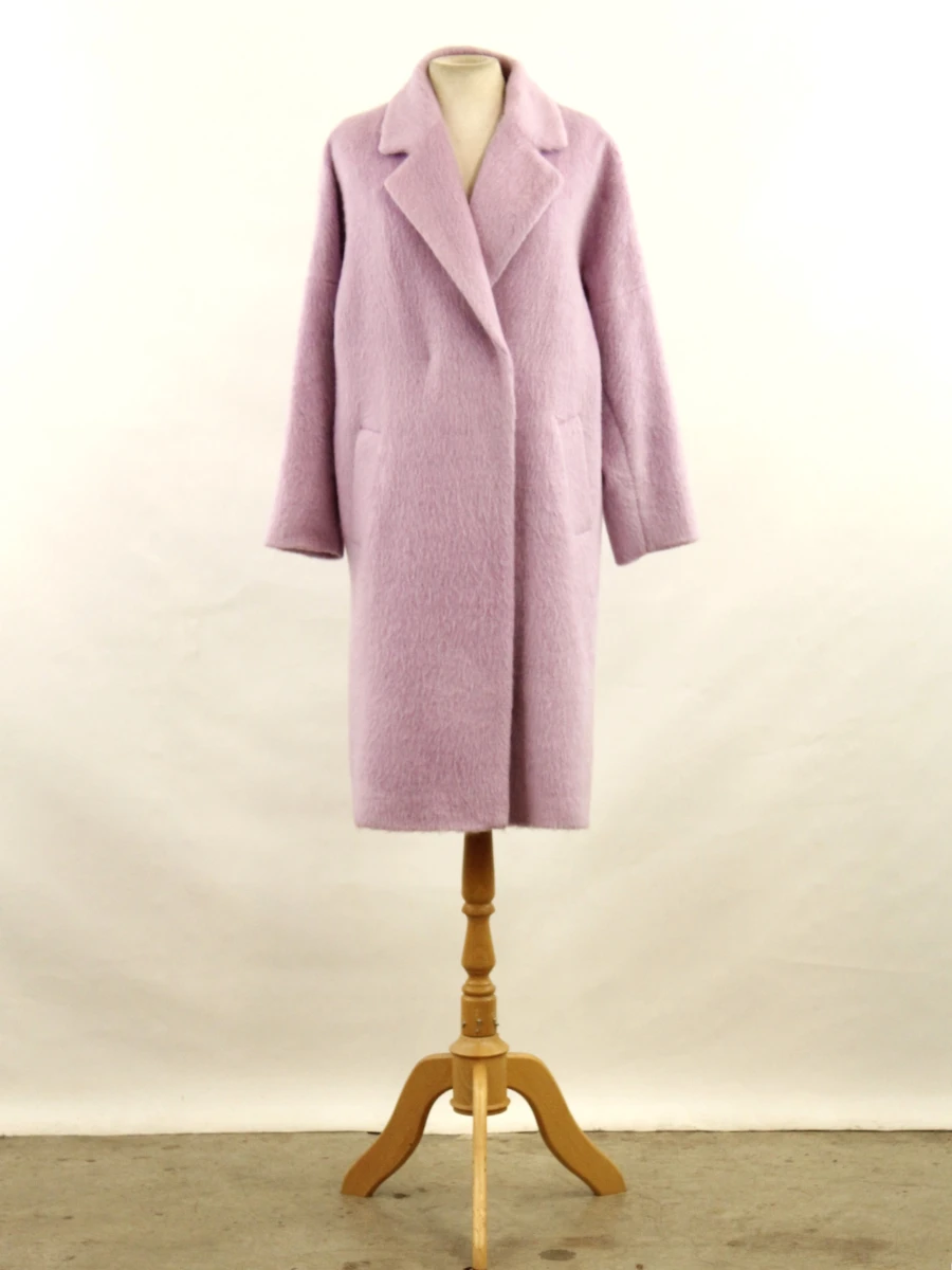 Le Coeur Twinset - oversized mantel in zacht lila met brede revers - XS - foto 2