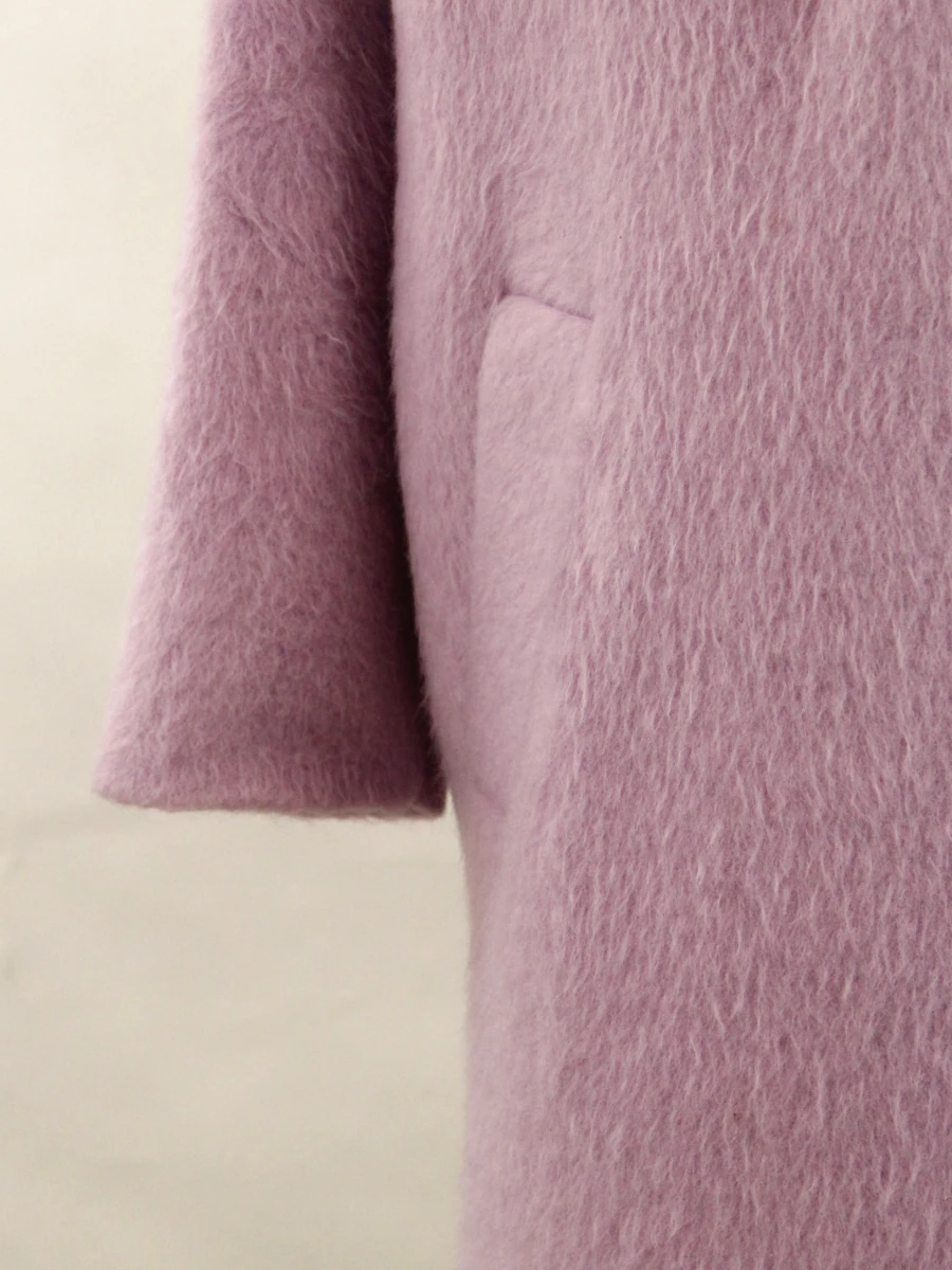 Le Coeur Twinset - oversized mantel in zacht lila met brede revers - XS - foto 5