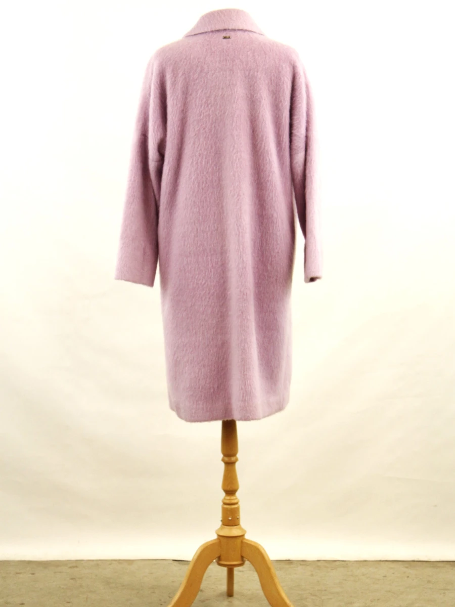 Le Coeur Twinset - oversized mantel in zacht lila met brede revers - XS - foto 6